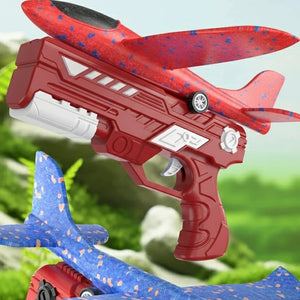 Corvaine Foam Glider Plane Launcher Gun Toy with Ejection Mechanism Outdoor Flying Aircraft for Kids Ages 6 to 12 Parent Child Activity Game - Corvaine