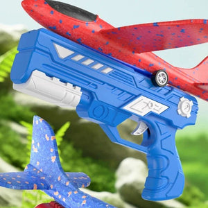 Corvaine Foam Glider Plane Launcher Gun Toy with Ejection Mechanism Outdoor Flying Aircraft for Kids Ages 6 to 12 Parent Child Activity Game - Corvaine