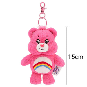Corvaine Kawaii Care Bear Plush Keychain with Sound Cute Rainbow Bear Bag Charm Pendant Soft Stuffed Animal Gift for Teens and Adults - Corvaine
