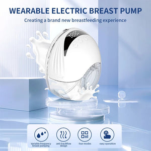Wearable Breast Pump Hands Free Electric Breast Pumps Comfort Milk Collector Lightweight with LED Display 4 Modes & 12 Levels - Corvaine