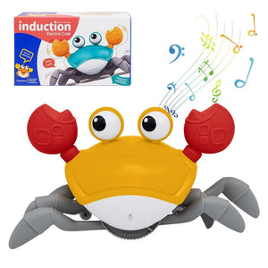 Corvaine Dancing Crab Toy with Auto Sensing Runs Away from Baby Musical Lights Encourages Crawling for Toddlers Ages 1 to 3 Years - Corvaine