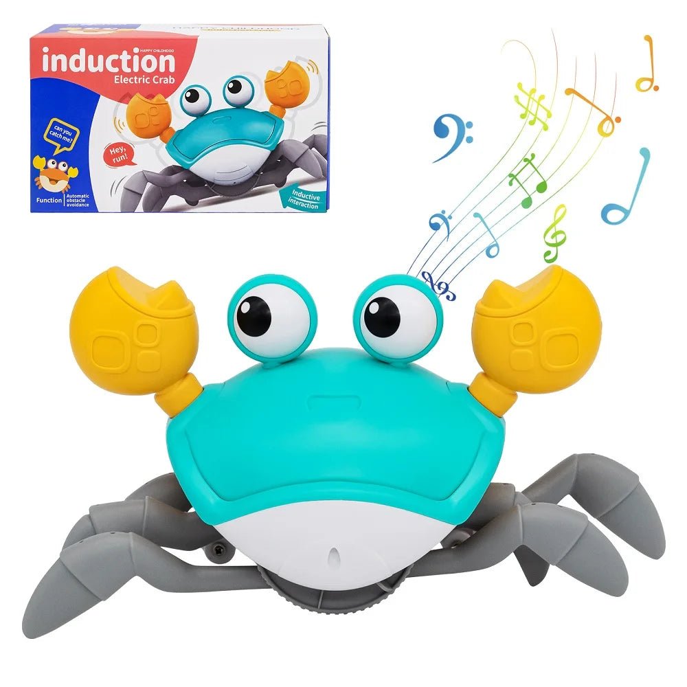 Corvaine Dancing Crab Toy with Auto Sensing Runs Away from Baby Musical Lights Encourages Crawling for Toddlers Ages 1 to 3 Years - Corvaine