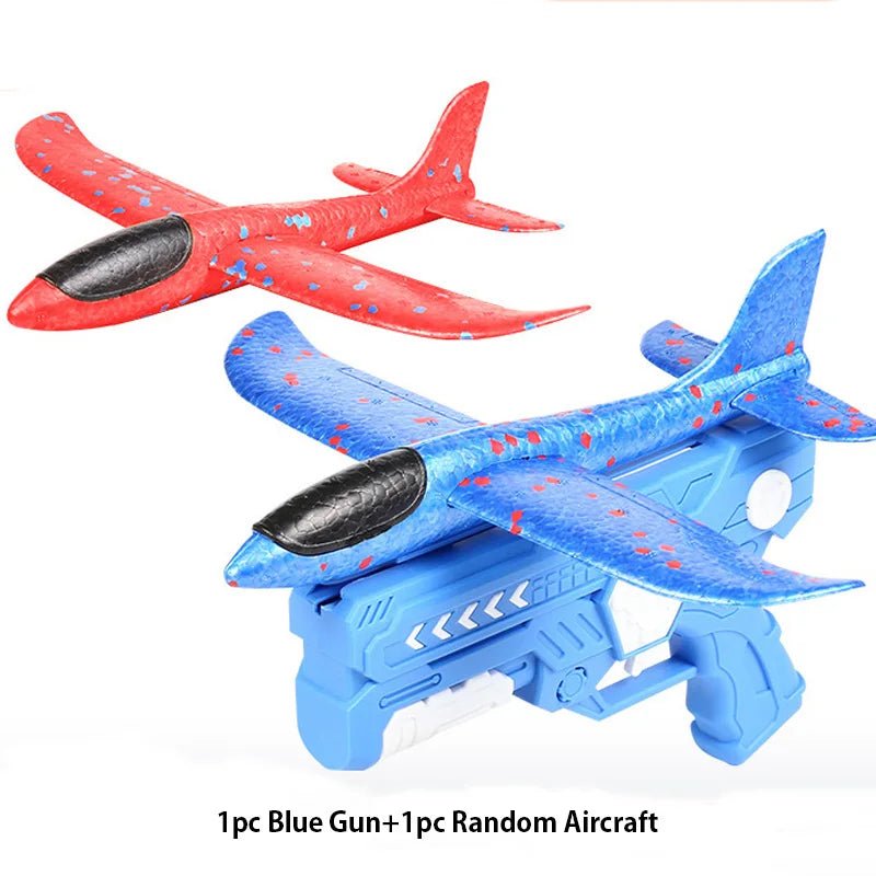 Corvaine Foam Glider Plane Launcher Gun Toy with Ejection Mechanism Outdoor Flying Aircraft for Kids Ages 6 to 12 Parent Child Activity Game - Corvaine
