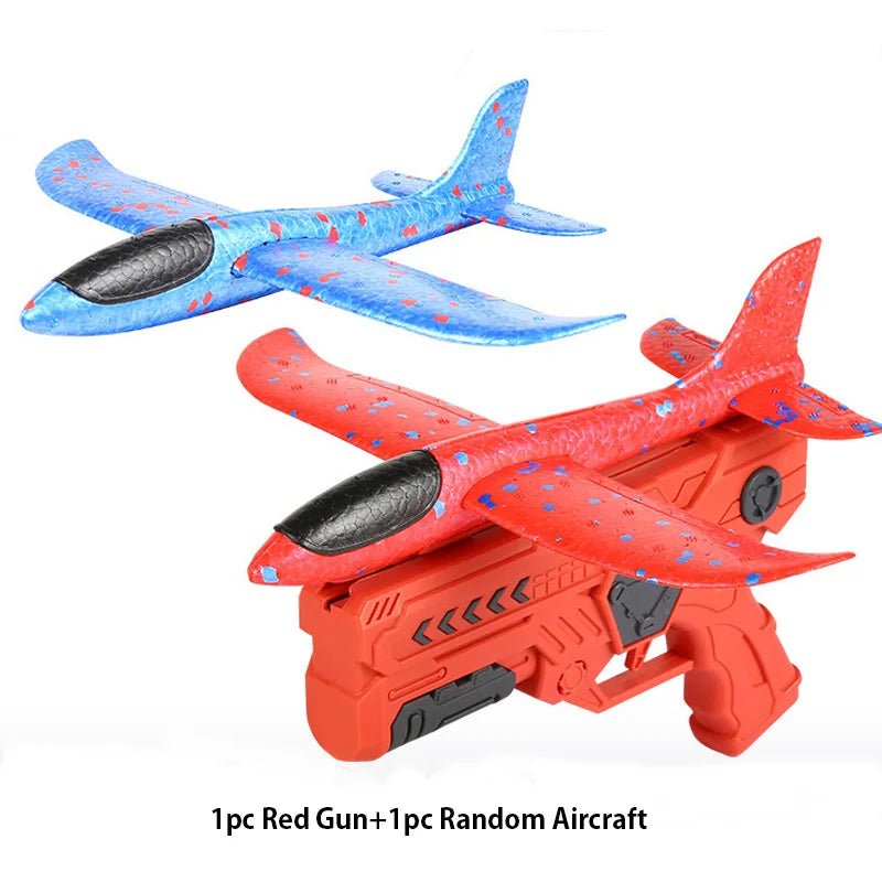 Corvaine Foam Glider Plane Launcher Gun Toy with Ejection Mechanism Outdoor Flying Aircraft for Kids Ages 6 to 12 Parent Child Activity Game - Corvaine