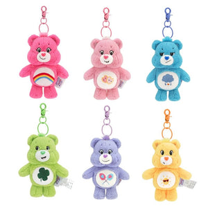 Corvaine Kawaii Care Bear Plush Keychain with Sound Cute Rainbow Bear Bag Charm Pendant Soft Stuffed Animal Gift for Teens and Adults - Corvaine