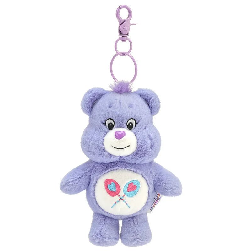 Corvaine Kawaii Care Bear Plush Keychain with Sound Cute Rainbow Bear Bag Charm Pendant Soft Stuffed Animal Gift for Teens and Adults - Corvaine