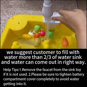 Corvaine Kitchen Sink Toy with Real Running Water Electric Dishwasher Playset with Dishes Utensils and Food for Kids Ages 3 and Up - Corvaine