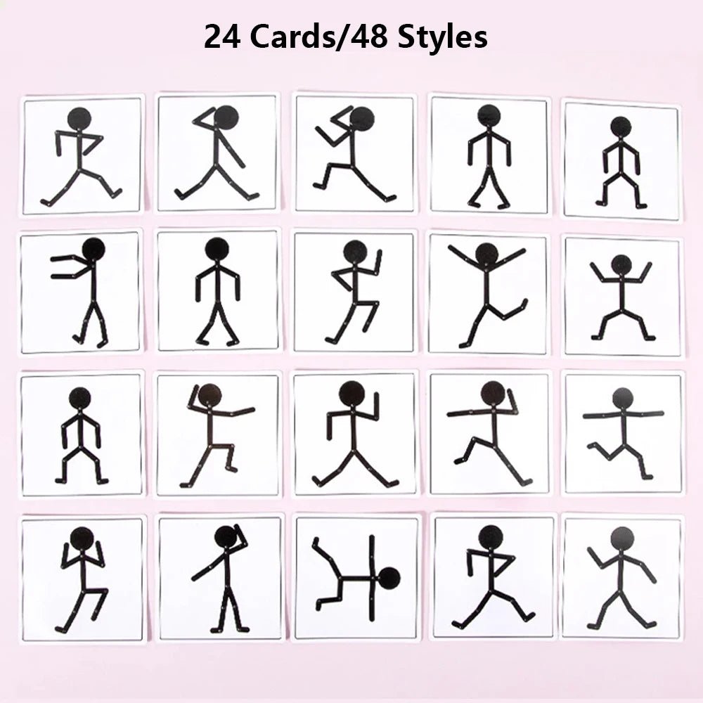 Corvaine Montessori Stick Figure Puzzle Board with 24 Challenge Cards Teaches Body Movement and Joints for Kids Ages 3 to 6 Years - Corvaine