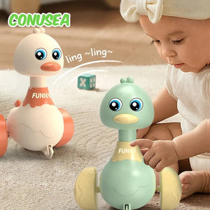 Corvaine Press and Go Duck Toy Swings Side to Side No Batteries Needed Push Car for Toddlers Ages 18 Months and Up Motor Skills - Corvaine