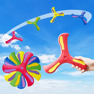 Corvaine Soft Foam Boomerang Flying Disc Outdoor Toy Returns to You Three Leaf Design for Kids Ages 3 and Up Family Activity Game - Corvaine