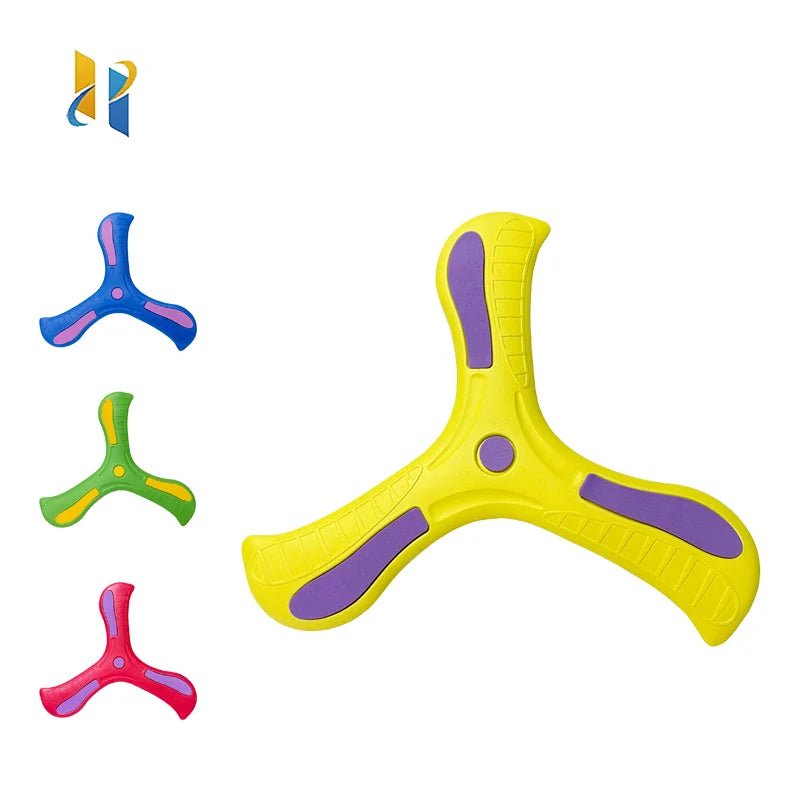 Corvaine Soft Foam Boomerang Flying Disc Outdoor Toy Returns to You Three Leaf Design for Kids Ages 3 and Up Family Activity Game - Corvaine