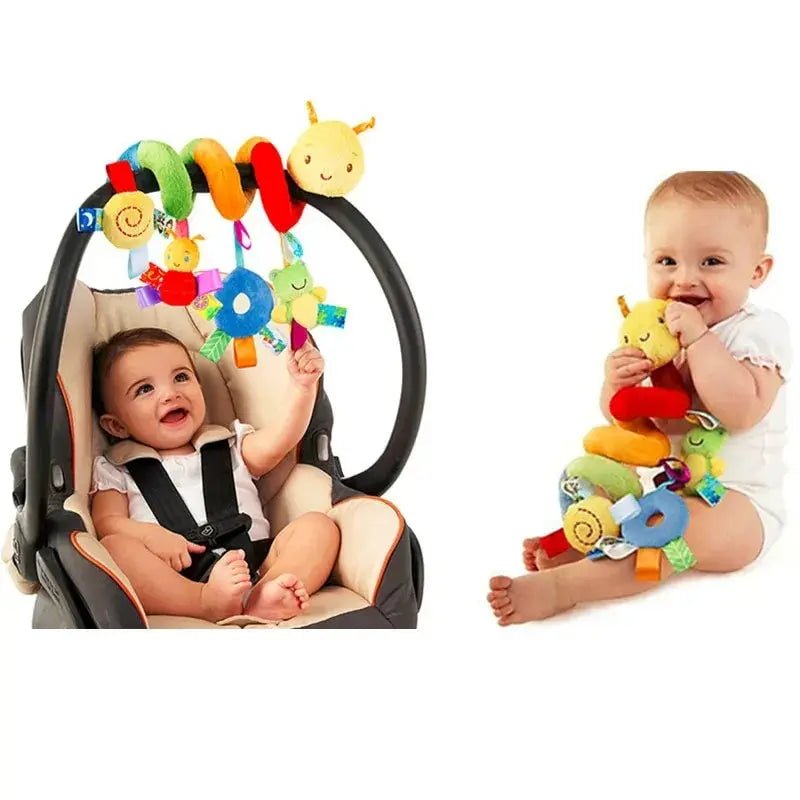 Corvaine Spiral Activity Toy with Music and Rattles Wraps Around Stroller Car Seat and Crib for Babies 0 to 12 Months - Corvaine