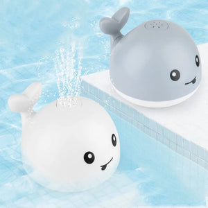 Electric Cartoon Whale Flashing Ball Water Squirting Sprinkler Baby Bath Toy Automatic Squirting Water Baby Bath Toy - Corvaine