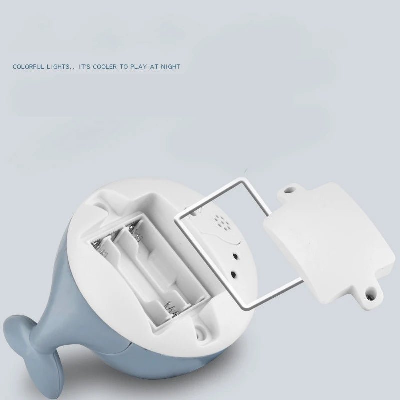 Electric Cartoon Whale Flashing Ball Water Squirting Sprinkler Baby Bath Toy Automatic Squirting Water Baby Bath Toy - Corvaine