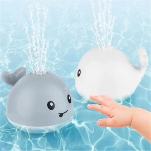 Electric Cartoon Whale Flashing Ball Water Squirting Sprinkler Baby Bath Toy Automatic Squirting Water Baby Bath Toy - Corvaine