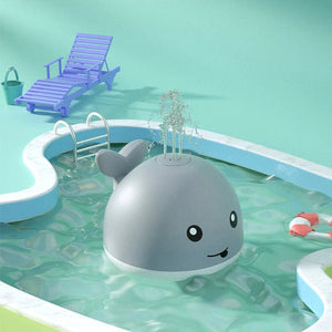 Electric Cartoon Whale Flashing Ball Water Squirting Sprinkler Baby Bath Toy Automatic Squirting Water Baby Bath Toy - Corvaine