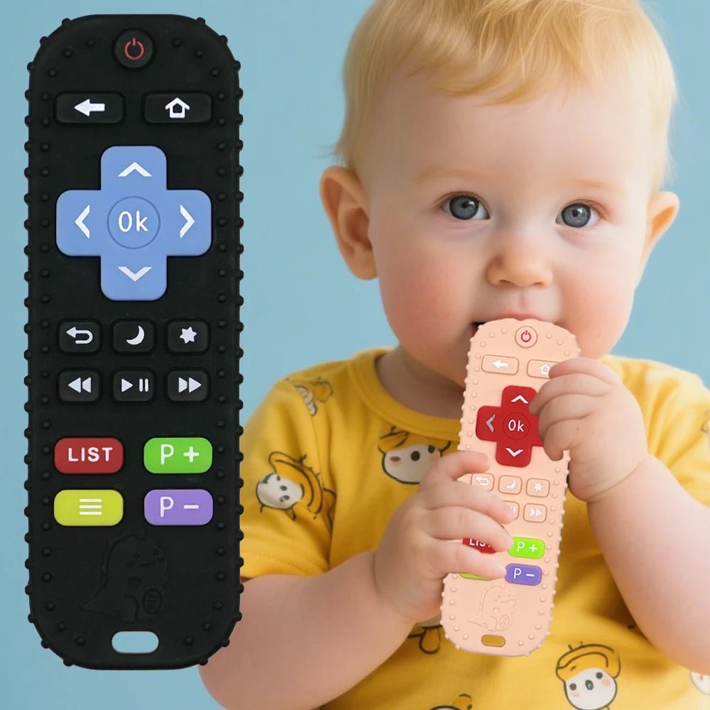 Kids Toys Silicone Remote Control Teether Sensory Cute Cartoon Toys Gifts for Boys and Girls - Corvaine