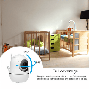 New 5 inch Video Baby Monitor with Camera and Audio, 4X Zoom, 22Hrs Battery, 1000ft Range 2 - Way Audio Temperature Sensor Lullaby - Corvaine