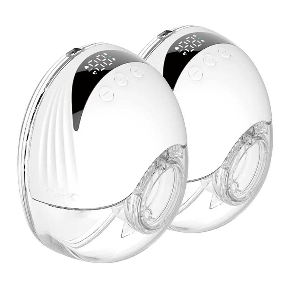 Wearable Breast Pump Hands Free Electric Breast Pumps Comfort Milk Collector Lightweight with LED Display 4 Modes & 12 Levels - Corvaine